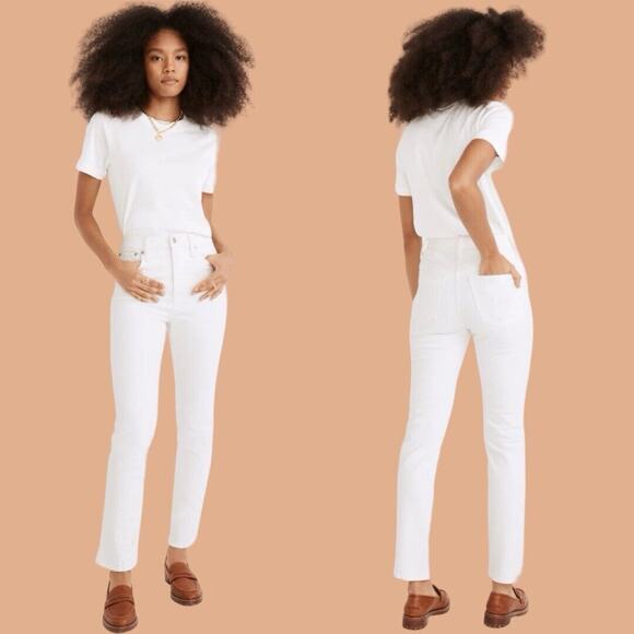 Madewell The Perfect Vintage Jean Straight Leg High Rise White Women's 24 NWD - Picture 1 of 13